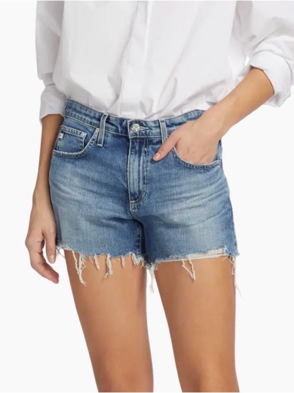AG Jeans Hailey Cut-Off Ex-boyfriend Denim Shorts